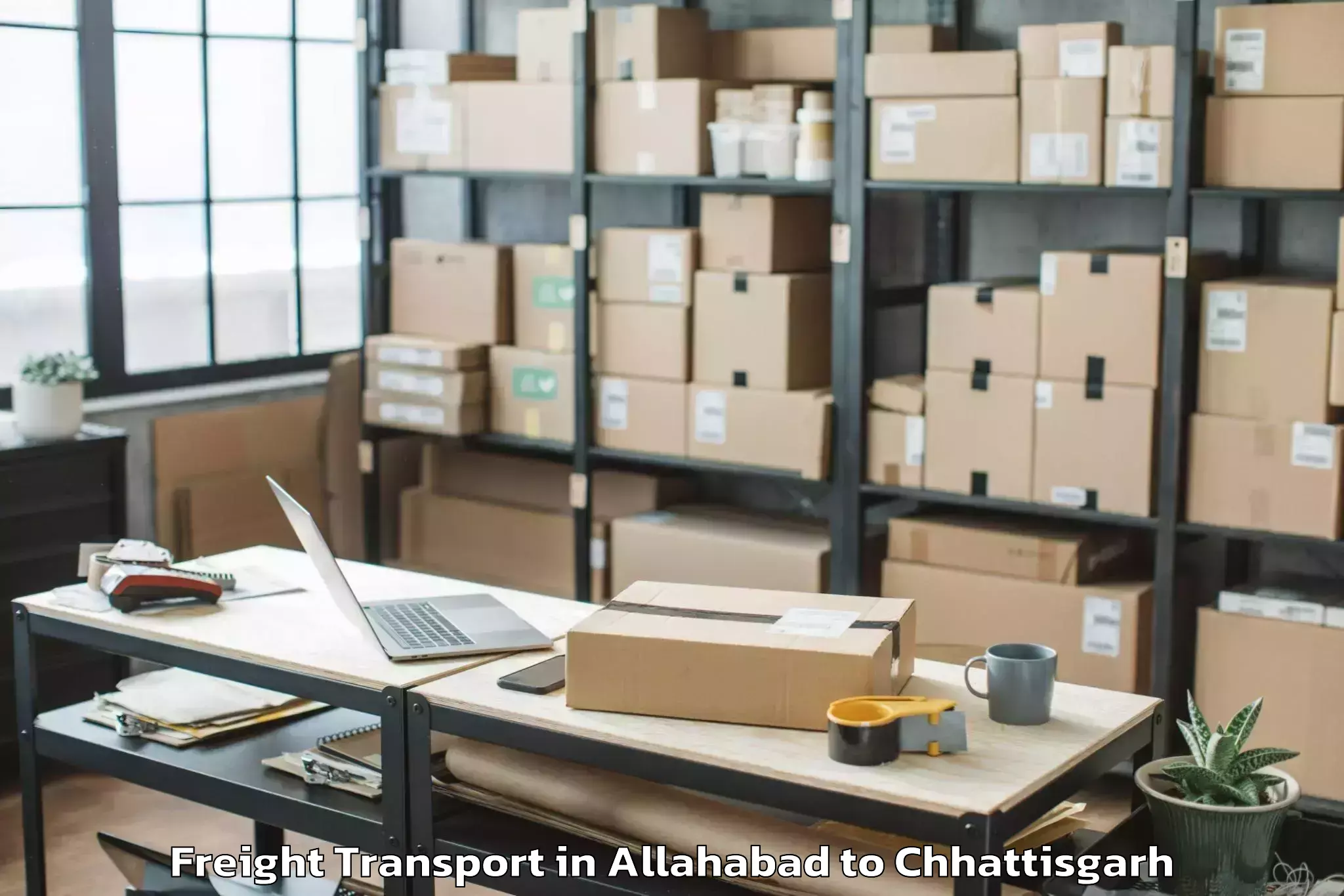 Trusted Allahabad to Op Jindal University Raigarh Freight Transport